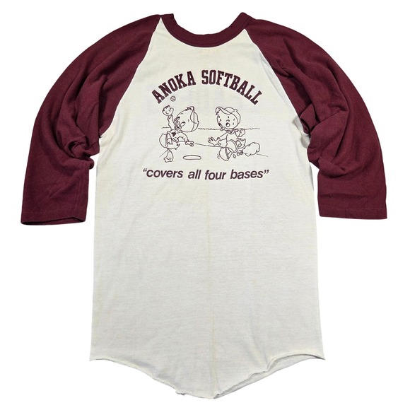 Vtg Russell Athletic Raglan Shirt Baseball Mens M Retro Duck Tales Single Stitch